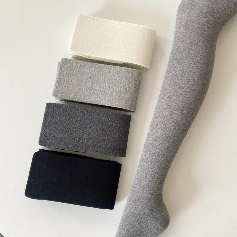 2025 Autumn and Winter Solid Color Minimally Cotton Pantyhose Base Pantyhose for Women Женские Колготки