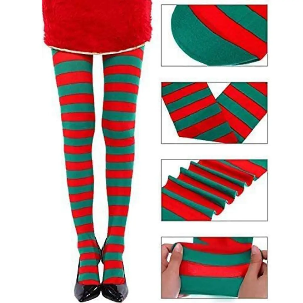 Cotton Pantyhose Accessories Elastic Striped Long Hosiery Over Knee Cosplay Dance Clubwear Stocks Halloween Party - Image 5