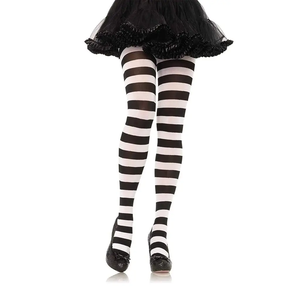 Cotton Pantyhose Accessories Elastic Striped Long Hosiery Over Knee Cosplay Dance Clubwear Stocks Halloween Party - Image 9