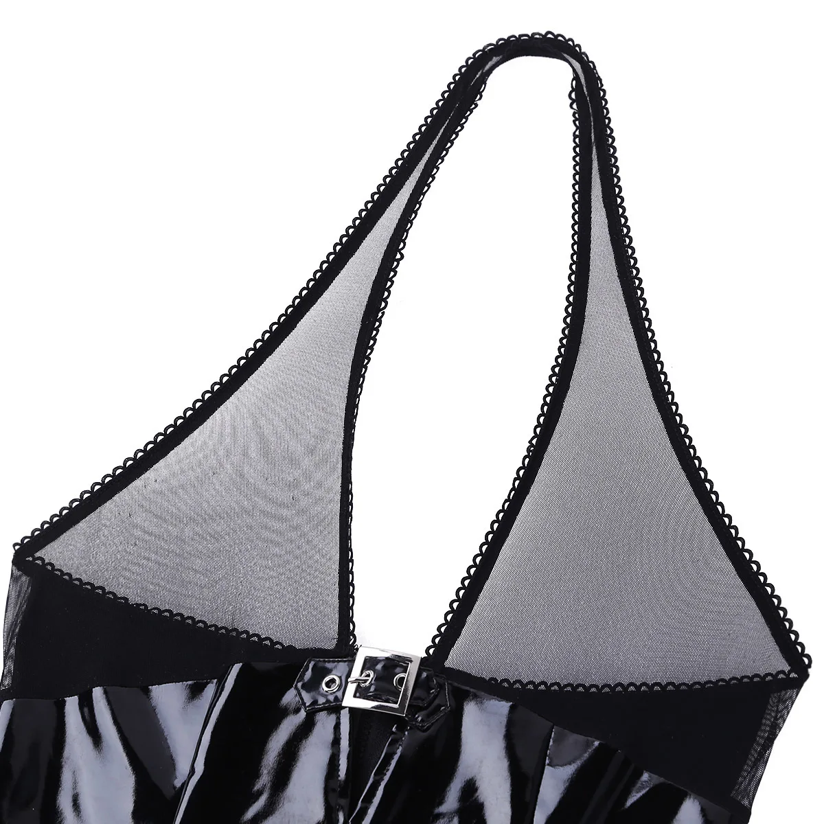 Hot Mesh Latex Leather Bodysuit Erotic Teddy Dress Sexy Porn Body Lingerie Women Bdsm Bandage PU Outfit Fancy Babydoll Underwear - Image 4