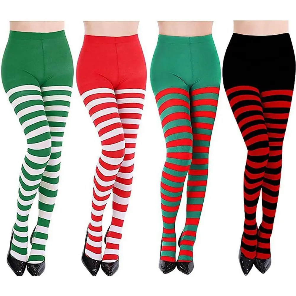 Cotton Pantyhose Accessories Elastic Striped Long Hosiery Over Knee Cosplay Dance Clubwear Stocks Halloween Party - Image 6