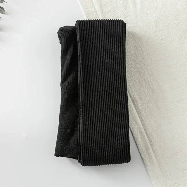 Autumn Solid Color Cotton Thread Women's Pantyhose Warm Comfort Hottie Lolita Stretch Stripes Tights Wholesale - Image 6