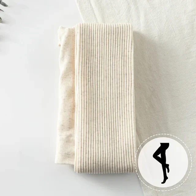 Autumn Solid Color Cotton Thread Women's Pantyhose Warm Comfort Hottie Lolita Stretch Stripes Tights Wholesale - Image 8