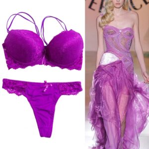 2 Pcs/Set Underwear Set High Stretch Solid Color Double Row Buckle Decorate Large Size Women Sexy Lace Bra And Panty Set