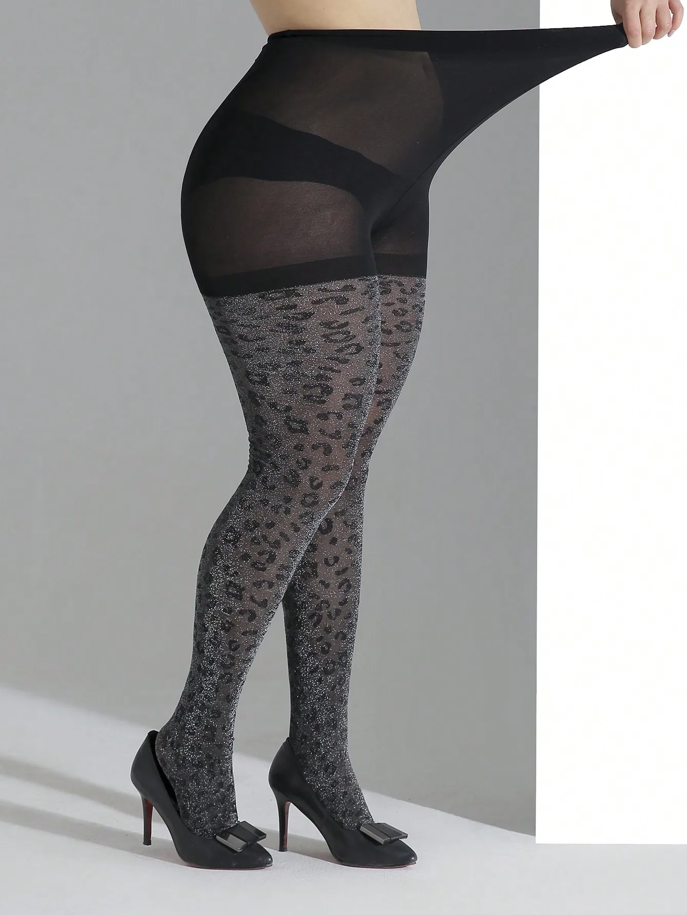 A Pair Pantyhose women Plus Size Sexy High Quality High Waist New Elastic Breathable Leopard print Tights - Image 2