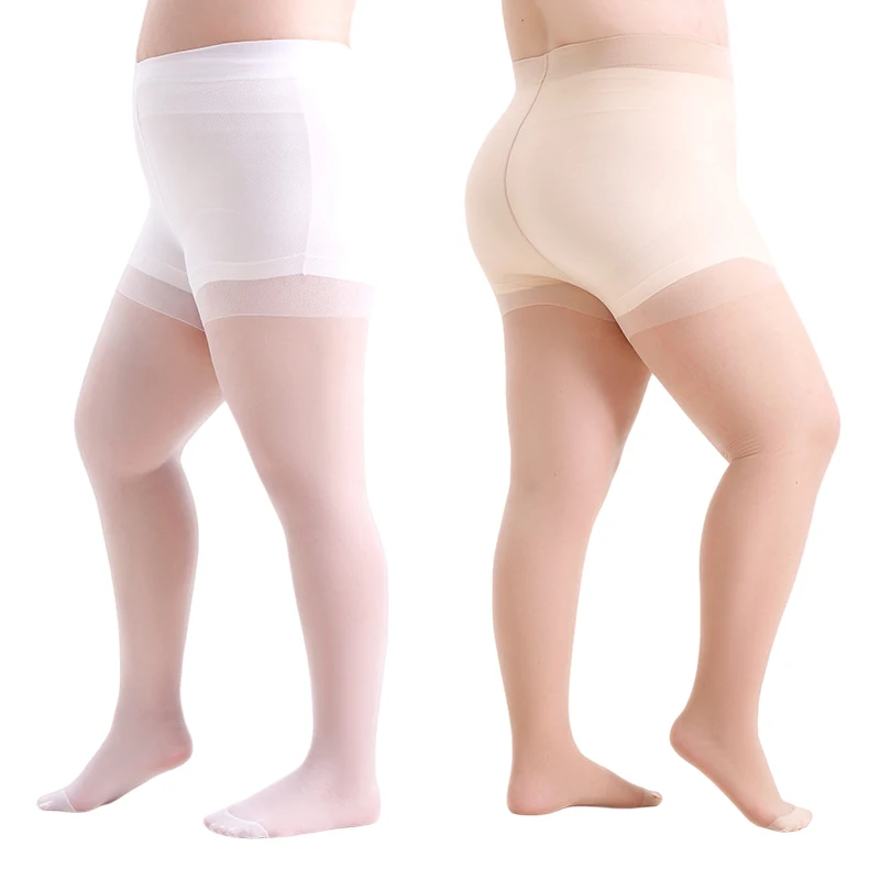 Women Plus Size 20 Denier Sheer Tights High Waist Nylon Pantyhose Super Elastic XL-4XL Large Size for Big Ladies 150kg/330lbs - Image 4